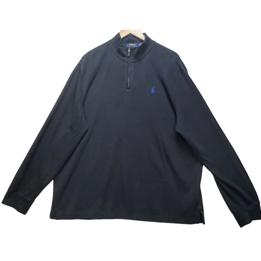 Polo Ralph Lauren Men's 1/4 Zip Pullover Sweater Estate Rib Mock Neck Sz XL Navy